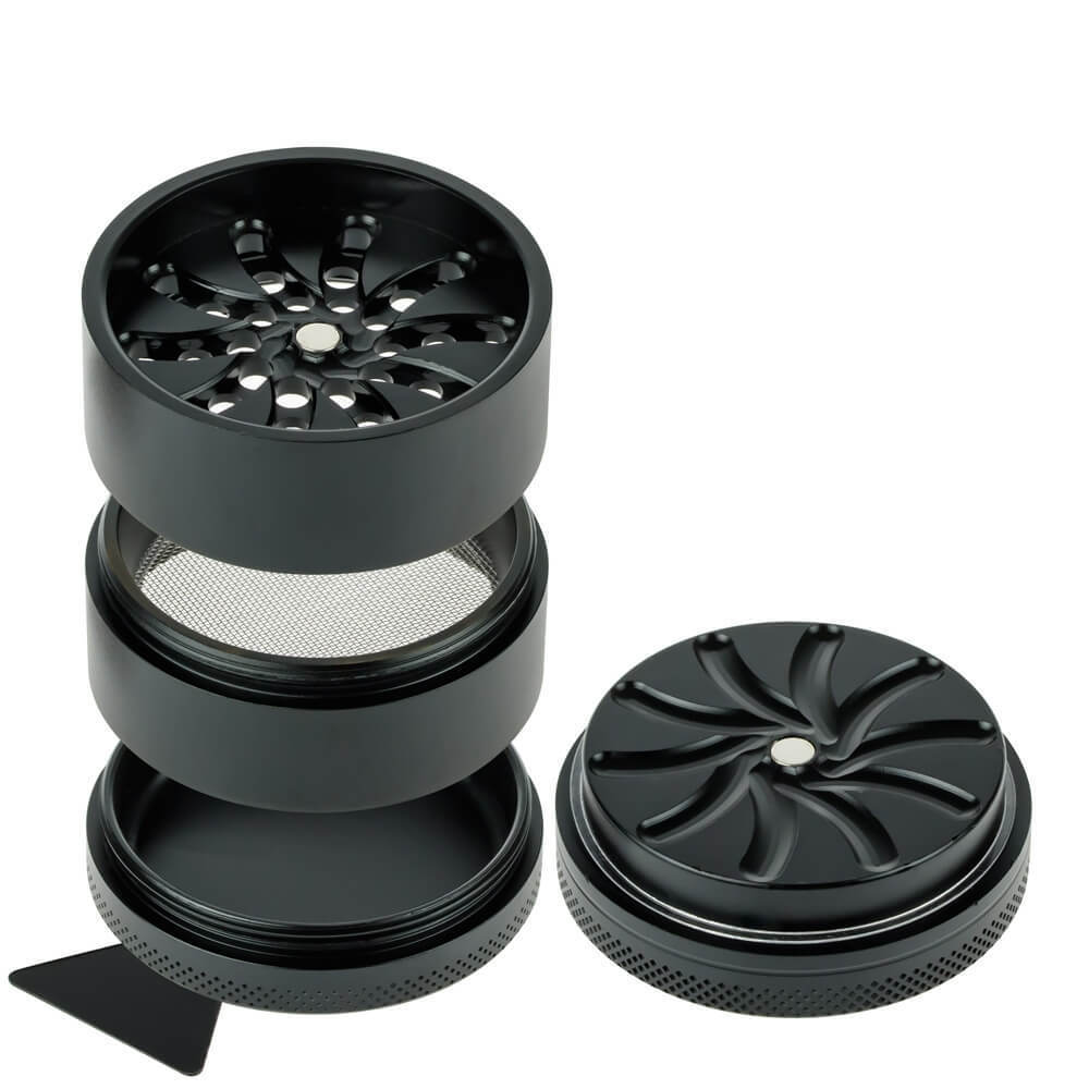 Toothless Herb Grinder 4 Parts 53mm 63mm Metal Aluminum Tobacco Grinder Custom Logo Smoking Accessories Wholesale