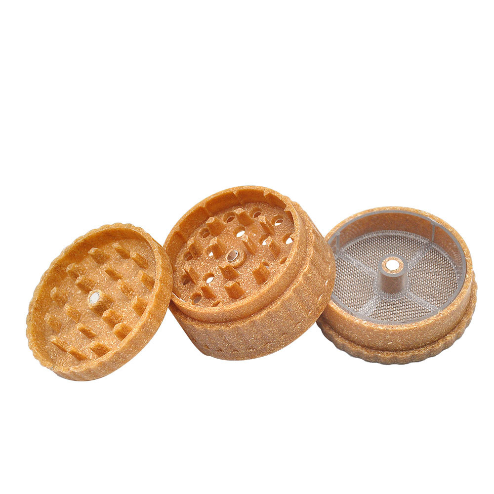 Wholesale Biodegradable Hemp Plastic Herb Grinder 2.5 Inch Smoking Grinder Custom Logo