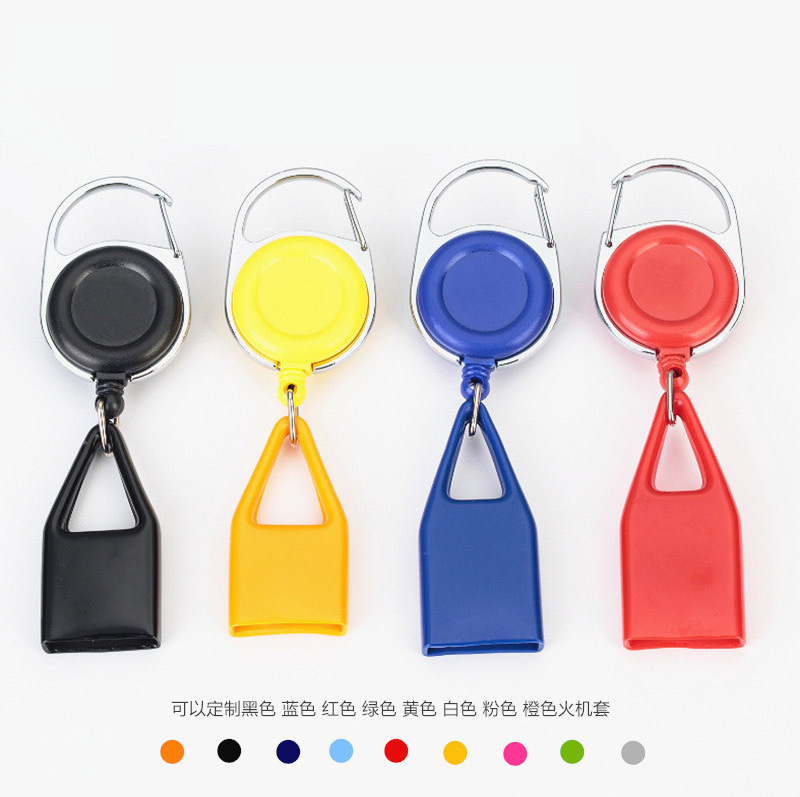 Retractable Lighter Holder Leash on Keychain Custom Logo Smoking Accessories Wholesale