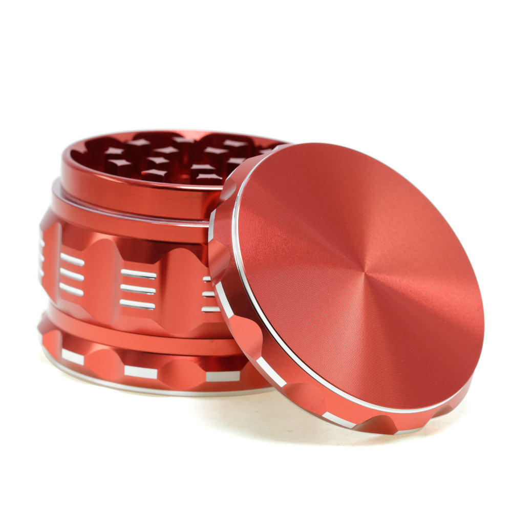 Herb Grinder 63mm 4 Parts Custom Logo Box Large Tobacco Grinder Aluminum Bluebus Kozo Spice Grinder Smokeshop Supplies