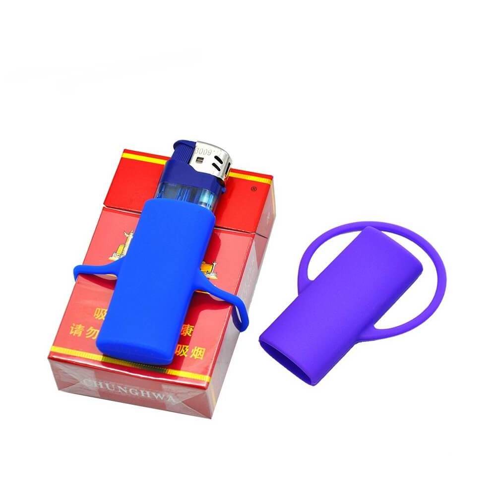 Silicone Lighter Holder Case Lighter Sleeve with Extendable Strap Multiple Colors Smoking Accessories Wholesale