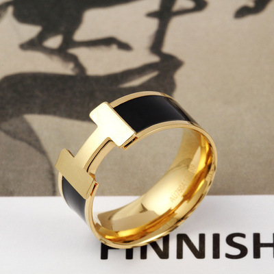 Luxury famous brand jewelry brand designer ring letter H stainless steel ring for women brand designer jewelry catalog