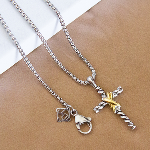 Luxury inspired designer brand jewelry S925 silver gold plated DY cross necklace women brand designer jewelry catalog