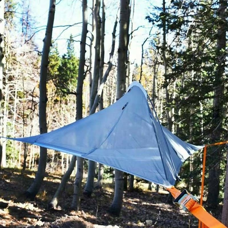 Factory Hot Sale 1-2 Person outdoor triangle hanging tent High suspended Camping Hanging Tree Tent