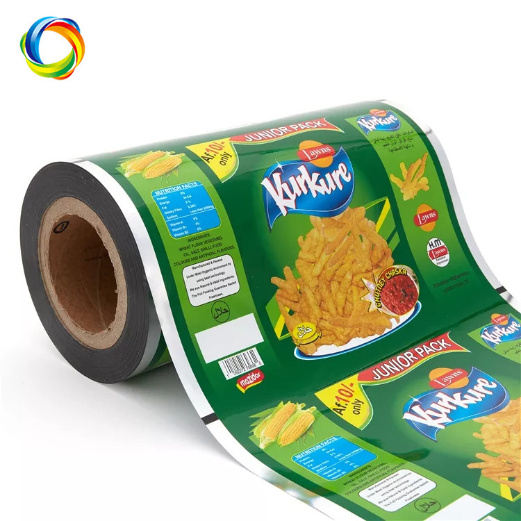 Custom Heating Seal Flexible Packaging Roll Film For Snack Cookie Potato Tortilla Corn Veggie Grain Plantain Banana Chips