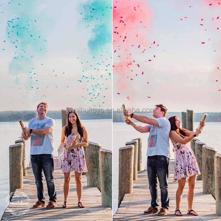 Gender Reveal Confetti Powder Cannon Gender Reveal Party Supplies Popper Confetti and Powder Baby Shower Party Supplies