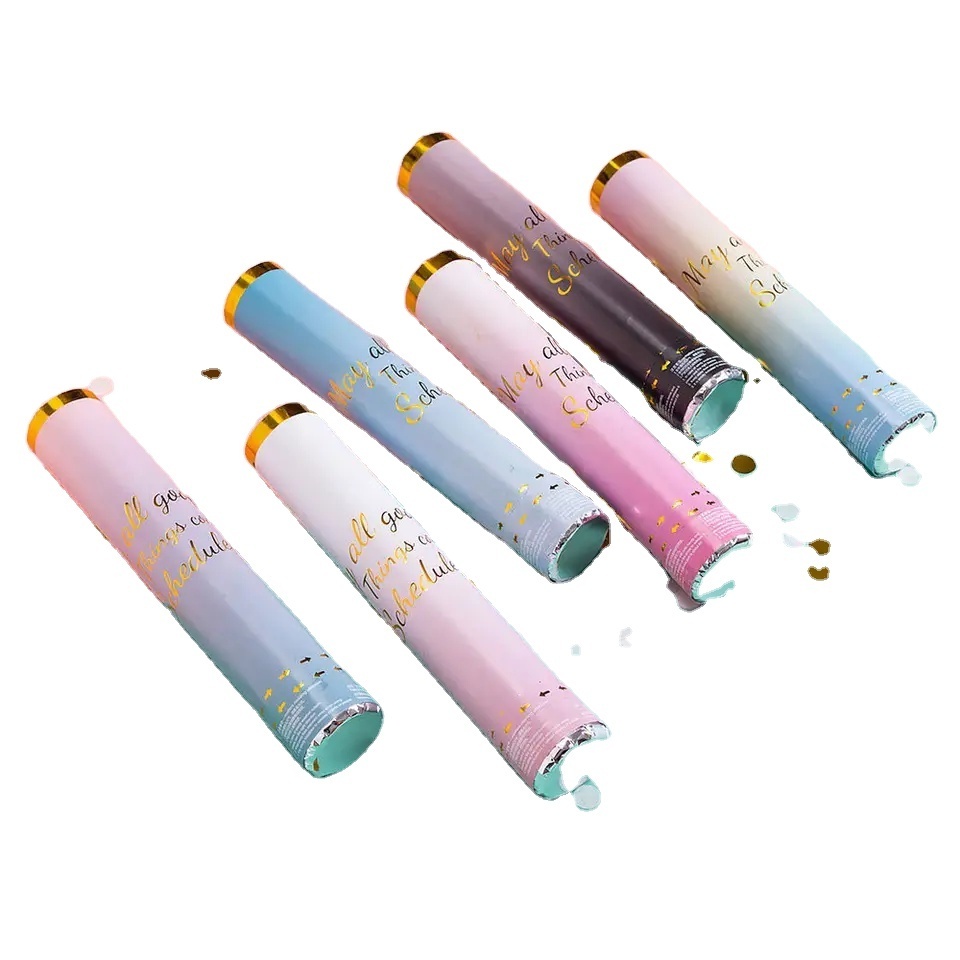 Wholesale Custom Solid Confetti Powder Cannon Popper Biodegradable  Confetti Push Pop For Birthday Party Weeding Decoration