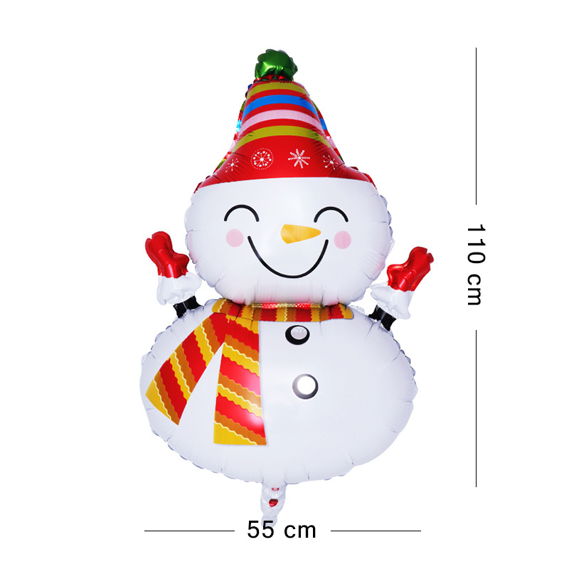 New Hot Selling Christmas Ornaments Home Party Decoration Santa Claus Balloon Inflatable Snowman Gift Christmas Foil Balloon