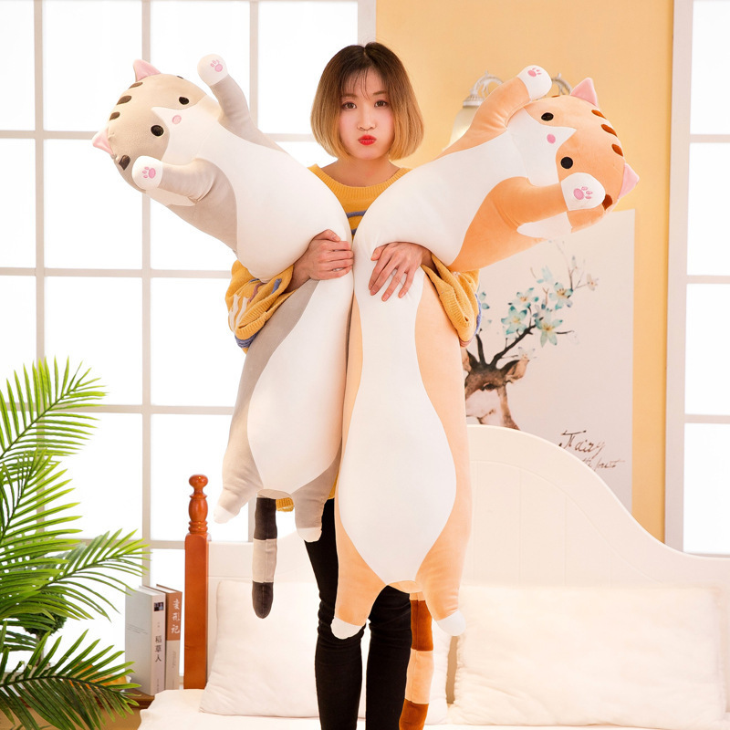 New hot sale Baby Kids Toys Soft  Long cat doll pillow girls sleep with legs cuddle sleeping doll plush toy doll