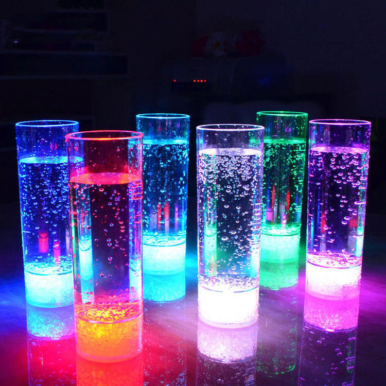 Glow Party In The Dark Water Liquid Activated led Light Up Custom Drinking Glass Luminous Cup Neon Party Supplies Led Light