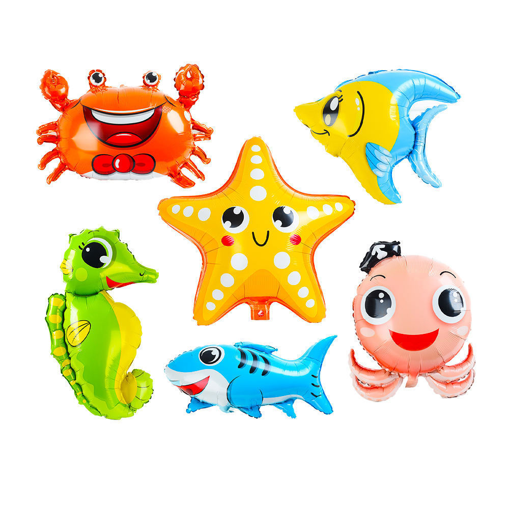 Large Sea Creatures Balloons Tropical Fish Balloons for Kid Birthday Party Decorations Sea Animal Balloons