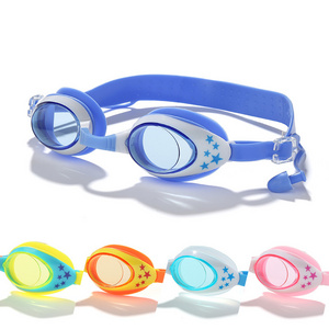 Wholesale can be customized children's swimming goggles comfortable adjustable soft silicone one-piece earplugs anti-fog goggles