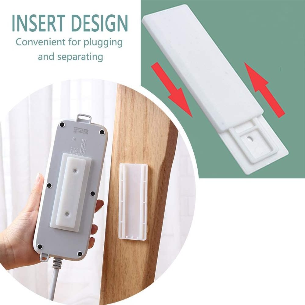 Power Strip Holder Fixator No Hole Plug-in Wall Socket Sticker Fixer