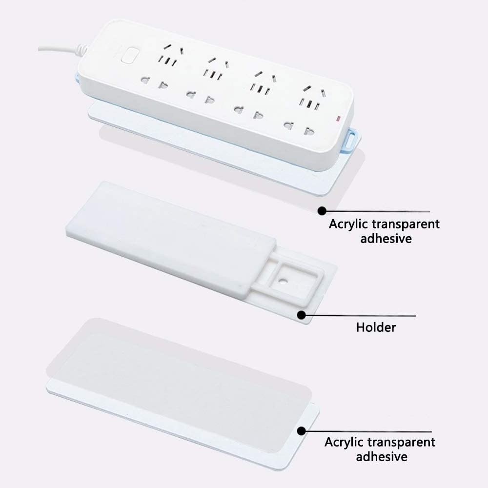 Power Strip Holder Fixator No Hole Plug-in Wall Socket Sticker Fixer