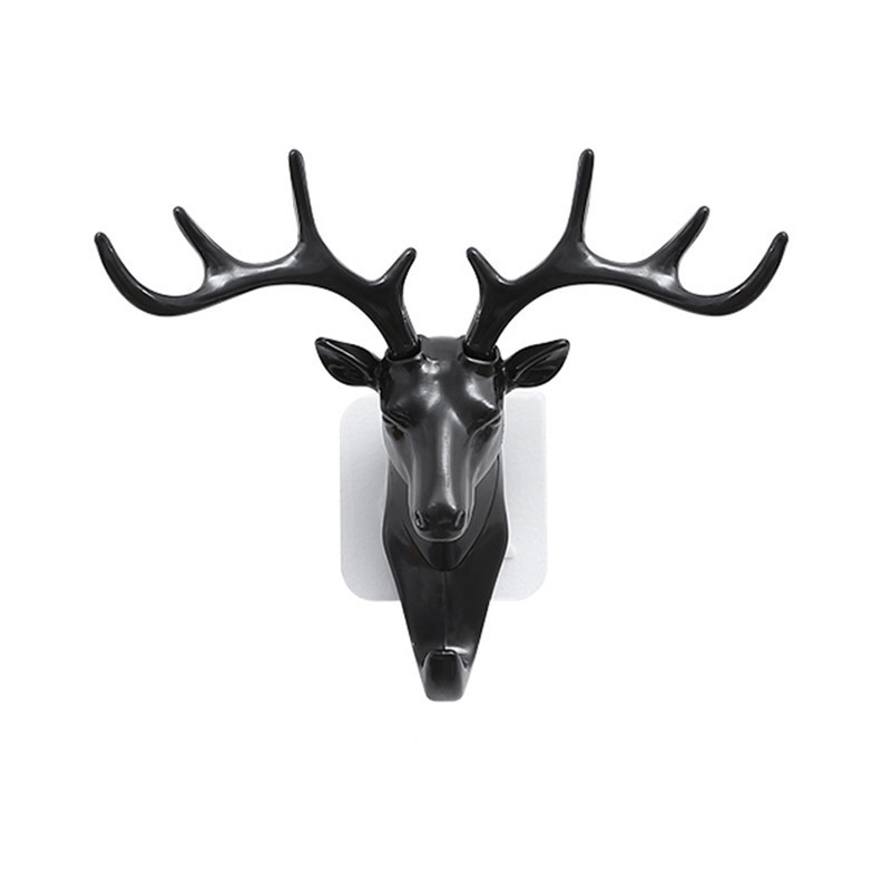 Hooks Rails Hook Home Decoration Hanging Key Wall Coat Free Punch Deer Head American Hanging Hook Holder