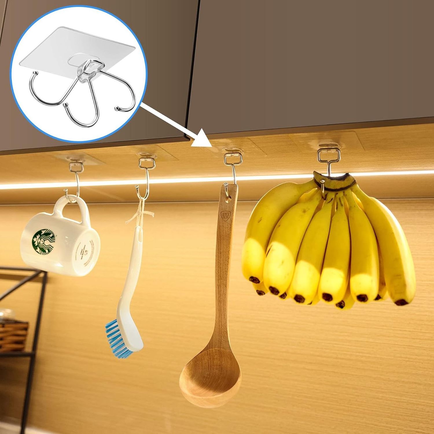 Waterproof and Rustproof Wall Hooks Stainless Steel Towel and Coats Hooks to use Inside Kitchen Large Adhesive Hooks