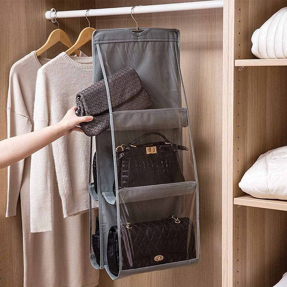 Handbag Storage Hanger Oxford Cloth Closet Organizer for Family Closet Bedroom Foldable and Universal Fit