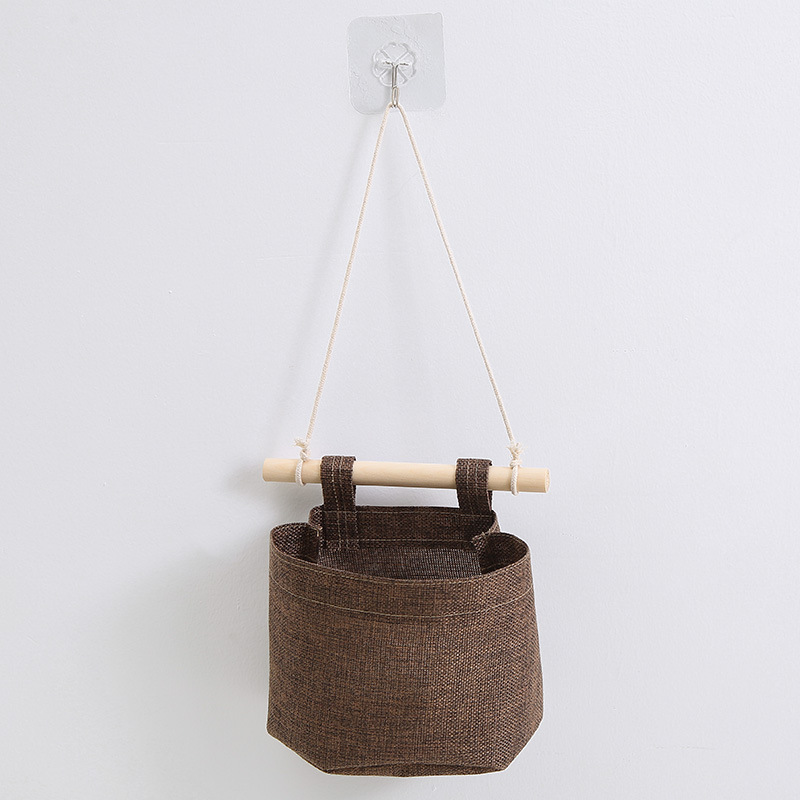 Cotton Linen Fabric Closet Detachable Foldable Washable Hanging Storage Bag with Over The Wall Door Small Organizer