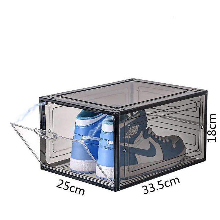 Clear Shoe Storage Box Organizer Shoe Cabinet Prevents Oxidation, Transparent Plastic Acrylic Shoe Box Wall for Sneakers