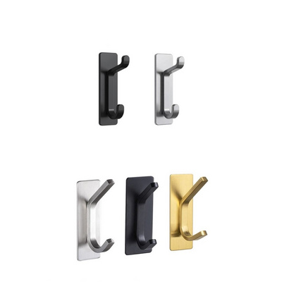 4-Packs 304 Stainless Steel Towel Hook Self Adhesive Bathroom Hooks Robe Coat Hook