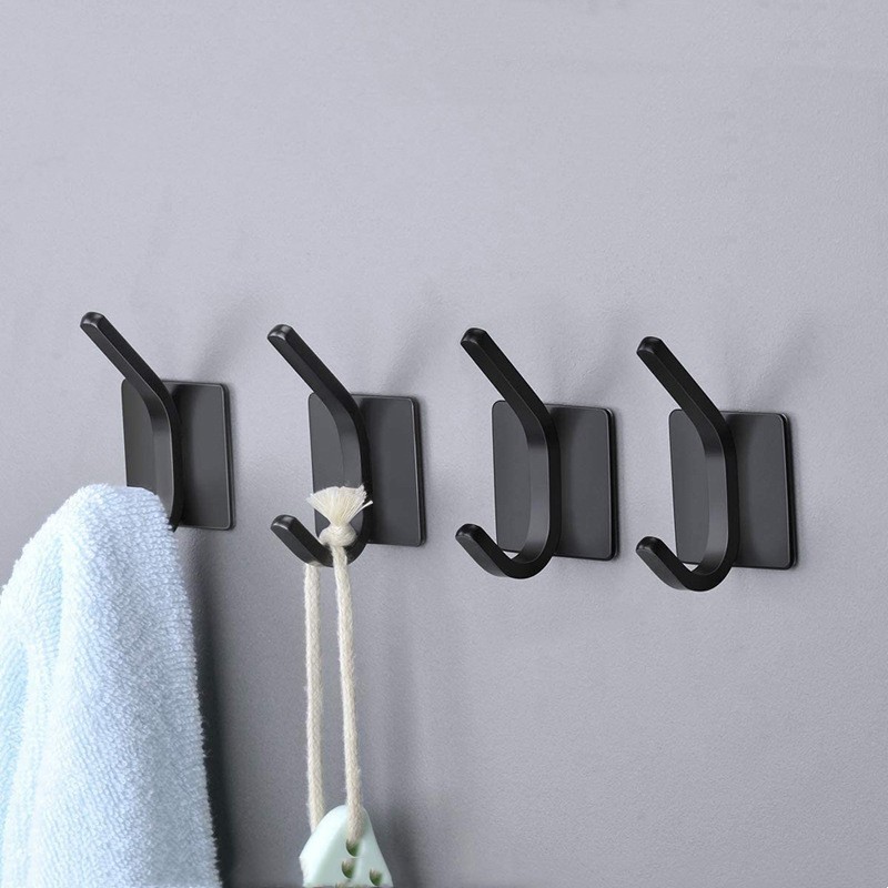 4-Packs 304 Stainless Steel Towel Hook Self Adhesive Bathroom Hooks Robe Coat Hook