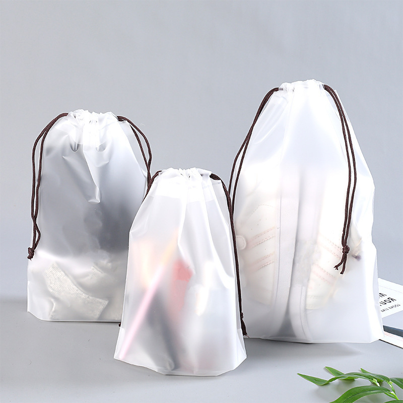 Translucent Shoes Bags Travel Storage Packing Large Clear Drawstring Bags Plastic Portable Shoe Bags Organizer Pouch