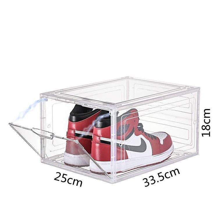 Clear Shoe Storage Box Organizer Shoe Cabinet Prevents Oxidation, Transparent Plastic Acrylic Shoe Box Wall for Sneakers