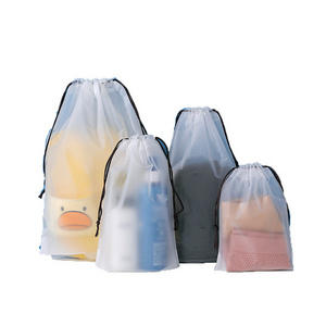 Translucent Shoes Bags Travel Storage Packing Large Clear Drawstring Bags Plastic Portable Shoe Bags Organizer Pouch