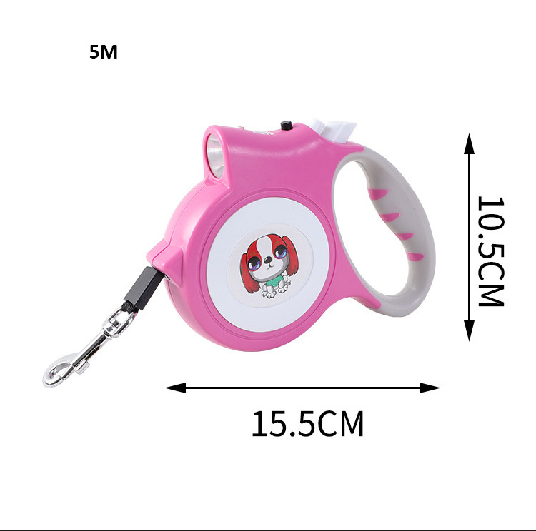 New Style Handmade Retractable Lighter Dog LED Leash Wholesale 5M Dog Leash With Light