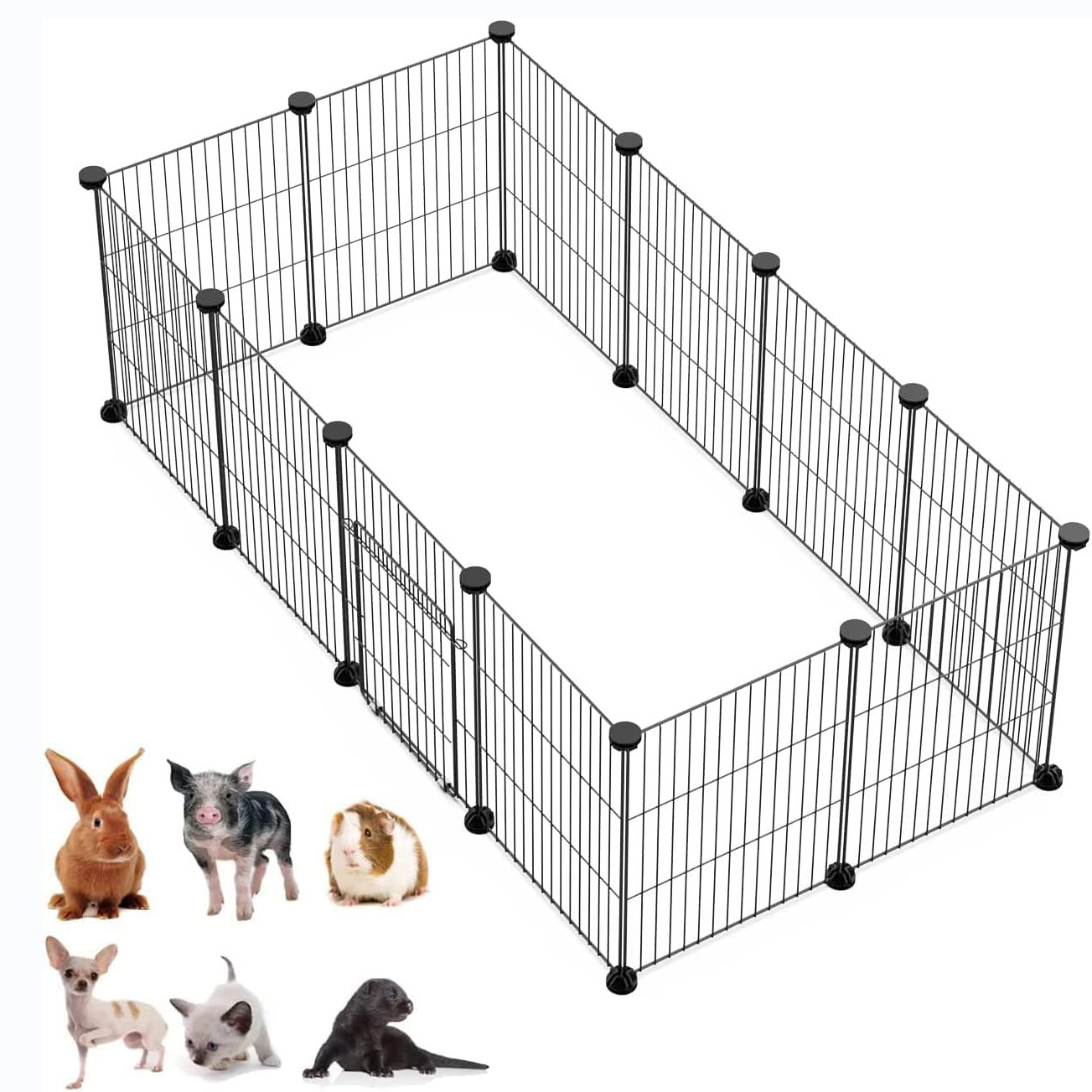 DIY OEM Small Animal Metal Wire Indoor Outdoor Yard Dog Playpen 12pcs Panels Portable Rabbit Pet Fence