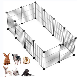 DIY OEM Small Animal Metal Wire Indoor Outdoor Yard Dog Playpen 12pcs Panels Portable Rabbit Pet Fence