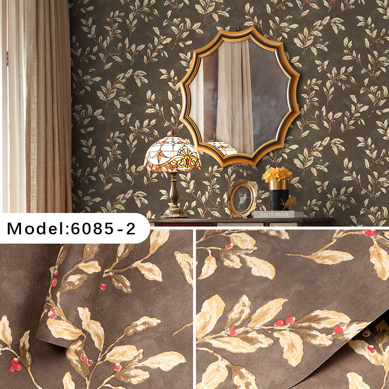 Plant Flower Wallpaper Self-Adhesive Wholesale Moisture-Proof Bedroom Decoration Wallpaper