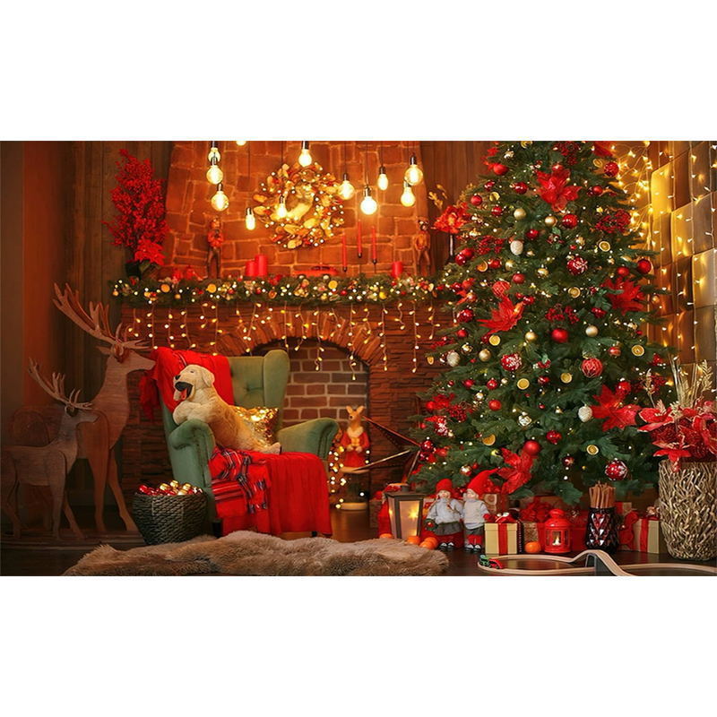 Christmas Background Cloth Photo Christmas Theme Room Decoration Wallpaper