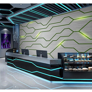 Custom Future sense of technology  3D Velvet Wall Cloth Company Front Office Background Wall Cloth Room Mural