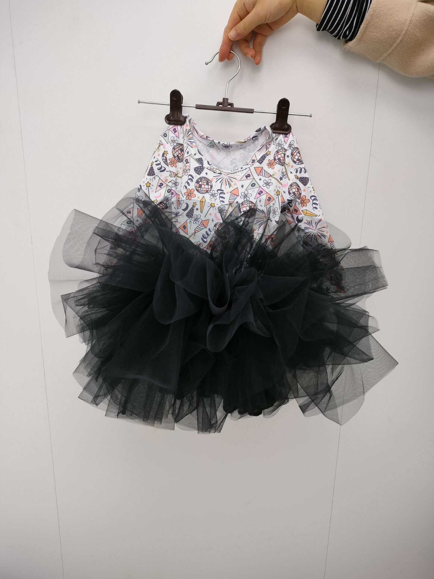 Qingli OEM light rainbow butterfly puffy unicorn tutu dress for girls cloud heart little girls tutu dress