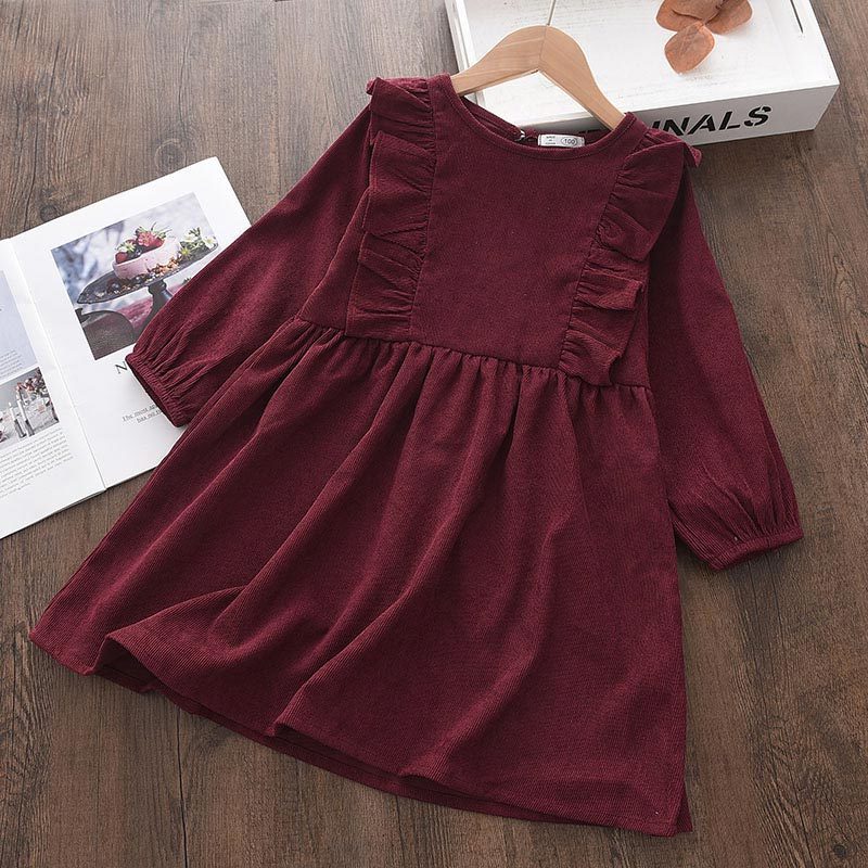 Casual Girls Dresses Fashion Kids Clothes Girl Long Sleeve Dress Children Princess Dresses Baby Girls Clothing Outfits