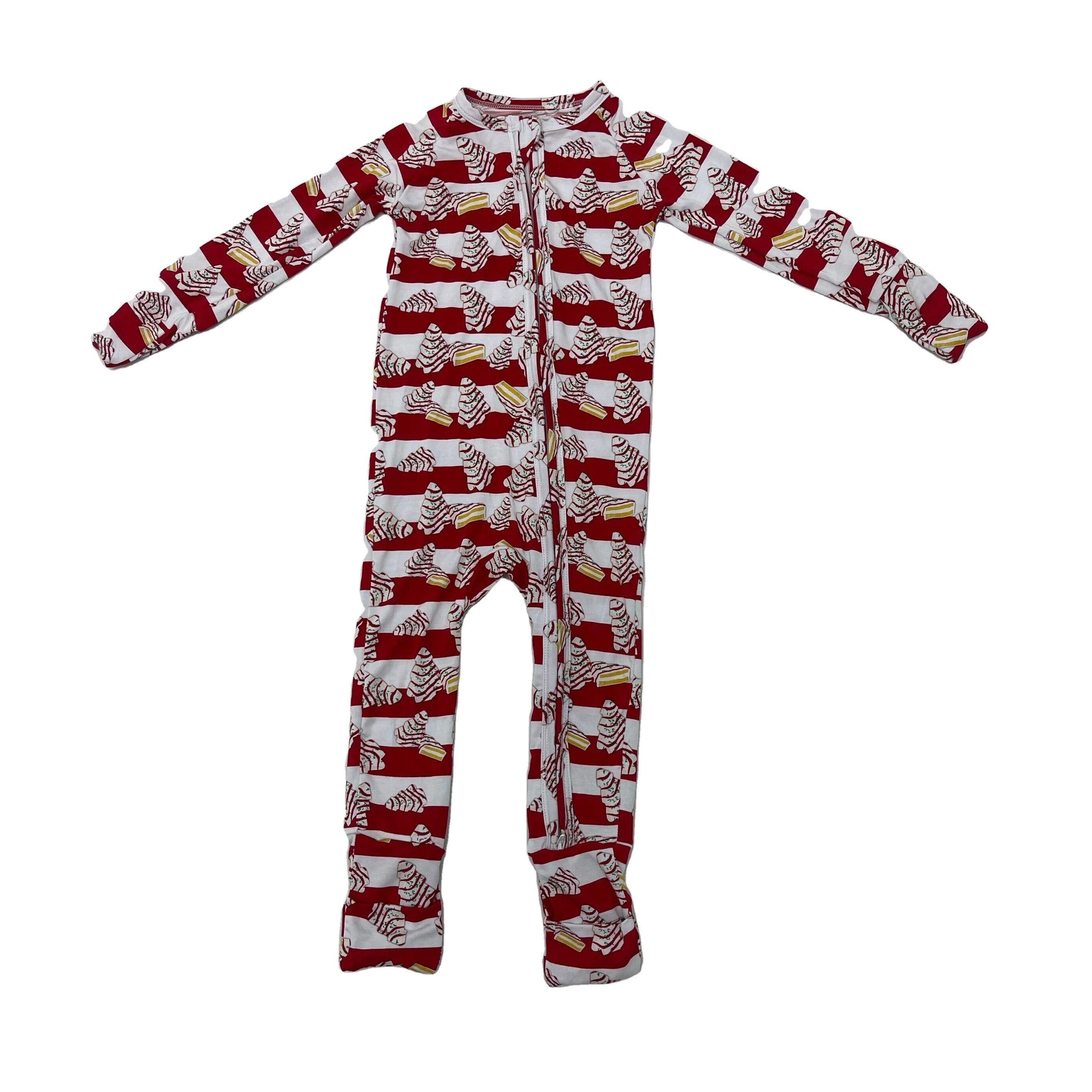 Qingli OEM Santa Claus Print Toddler Baby zippy Romper pajamas