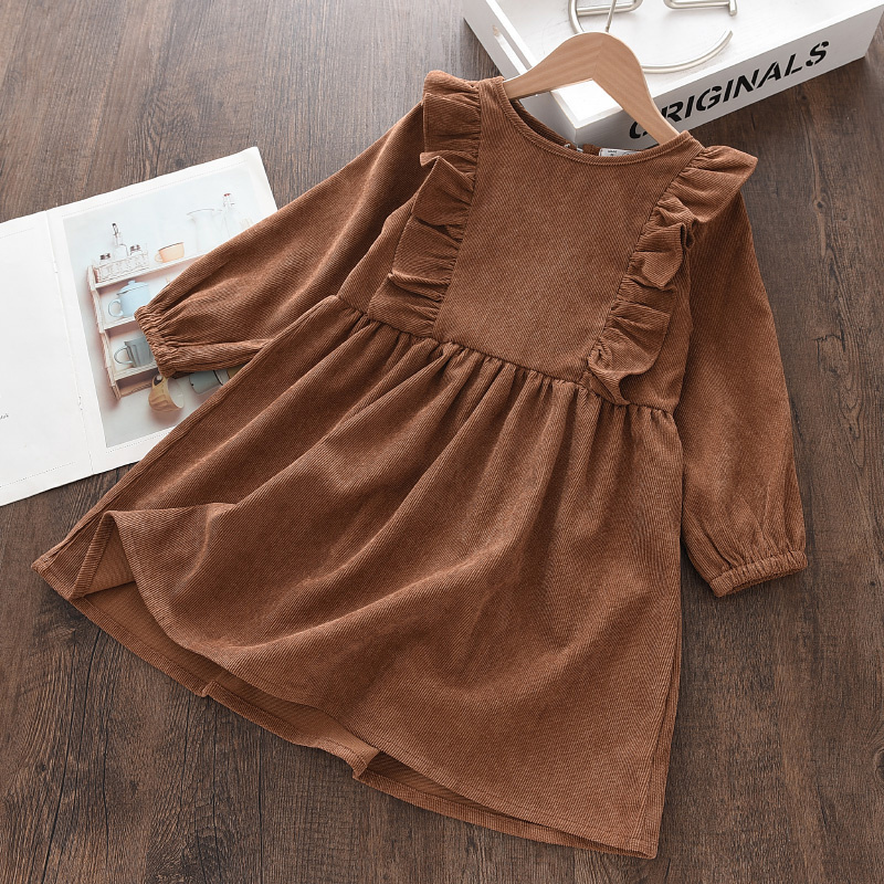 Casual Girls Dresses Fashion Kids Clothes Girl Long Sleeve Dress Children Princess Dresses Baby Girls Clothing Outfits