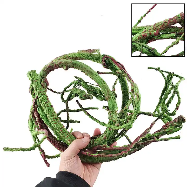 Reptiles Small Animal Bend-A-Branch Pet Habitat Decor Vines Plants Flexible Bendable plastic plant Aquarium Reptile home Decor