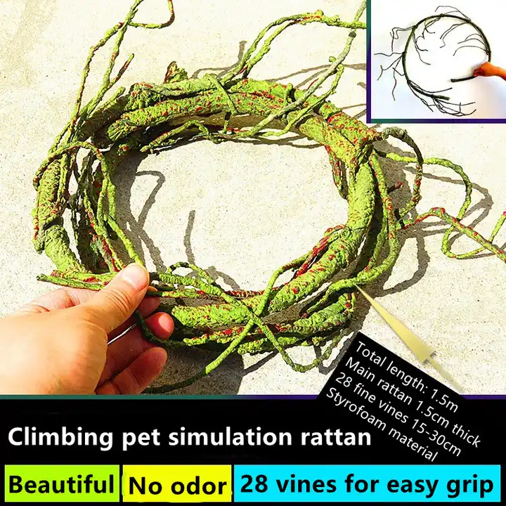 Reptiles Small Animal Bend-A-Branch Pet Habitat Decor Vines Plants Flexible Bendable plastic plant Aquarium Reptile home Decor