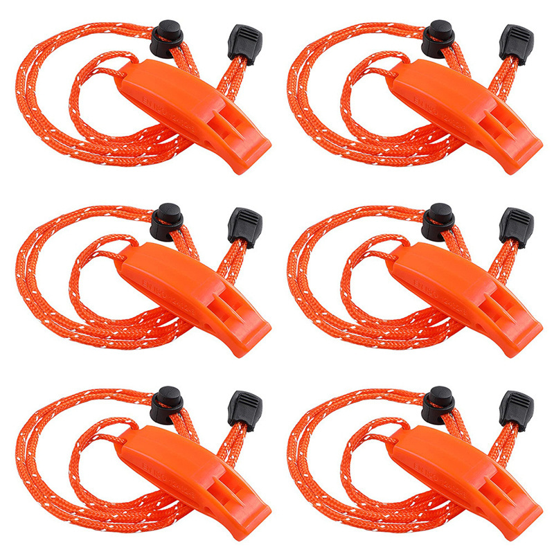 Loud Emergency Rescue Whistle For Water Sports Diving Hiking Camping Orange Whistles with Lanyard Emergency Whistle