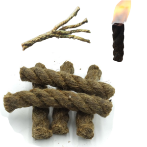 Bushcraft Natural Quick Wick Tinder Wax Infused Jute Fire Starter Rope