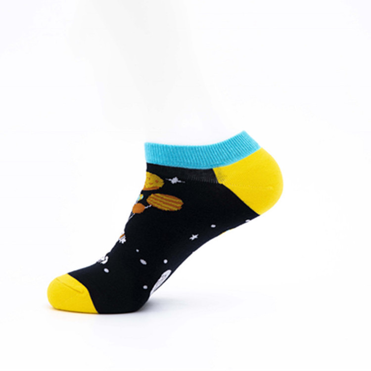 Spaceman style cotton socks men summer wear short ankle boat socks happy funny unisex socks