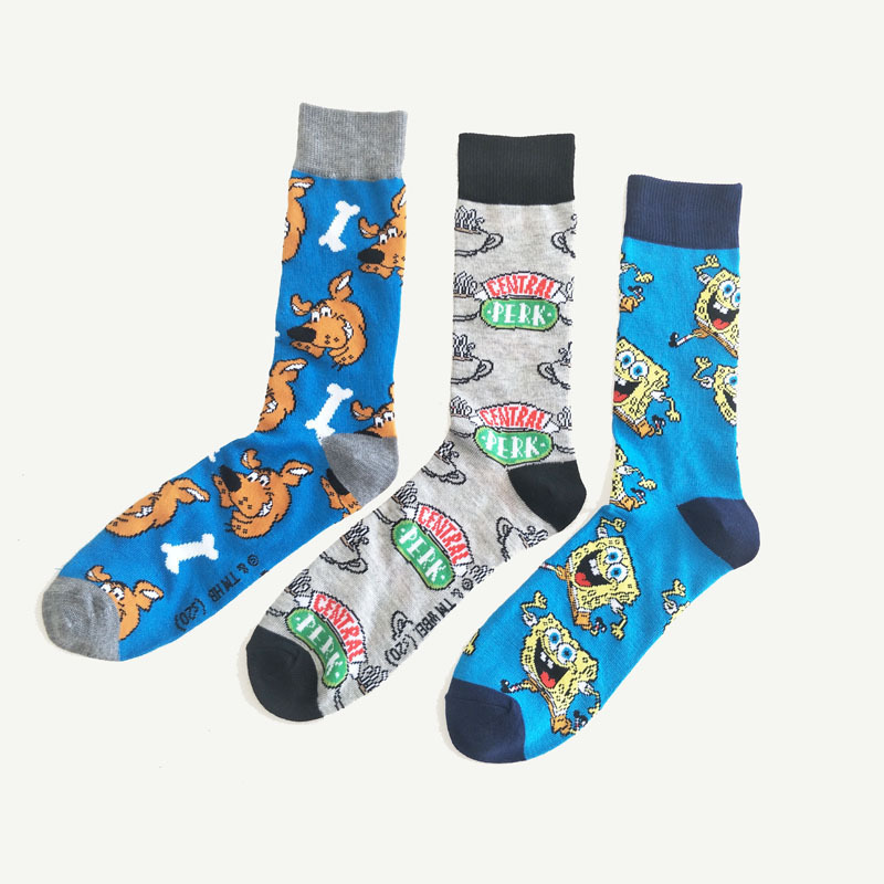 Fashion creative socks long large size men cartoon socks happy funny male socks