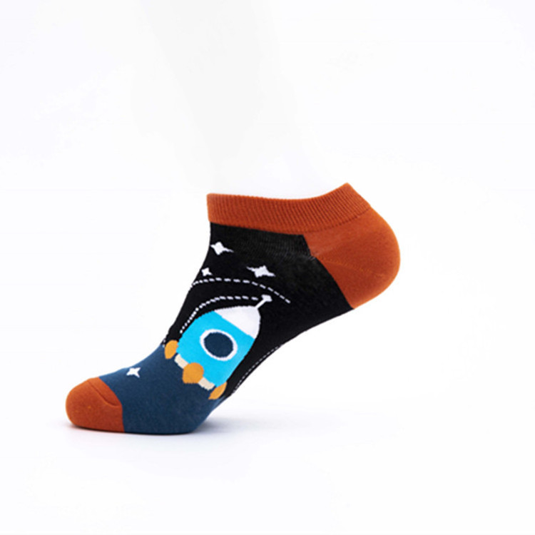 Spaceman style cotton socks men summer wear short ankle boat socks happy funny unisex socks