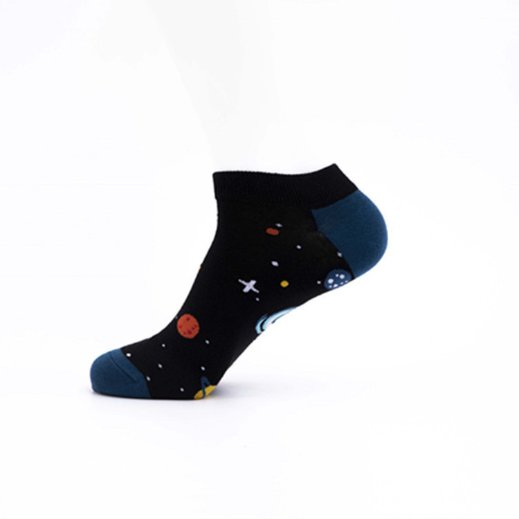 Spaceman style cotton socks men summer wear short ankle boat socks happy funny unisex socks