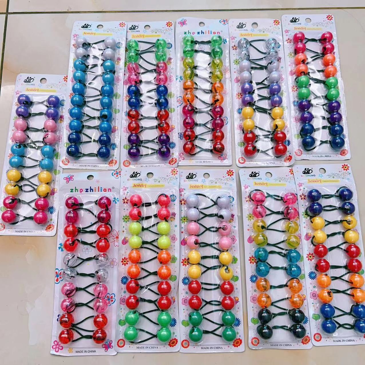 MYLULU 2024 hair big bead ponytail knocker ball kids hair ties little girls large hair bobbles ball for kids