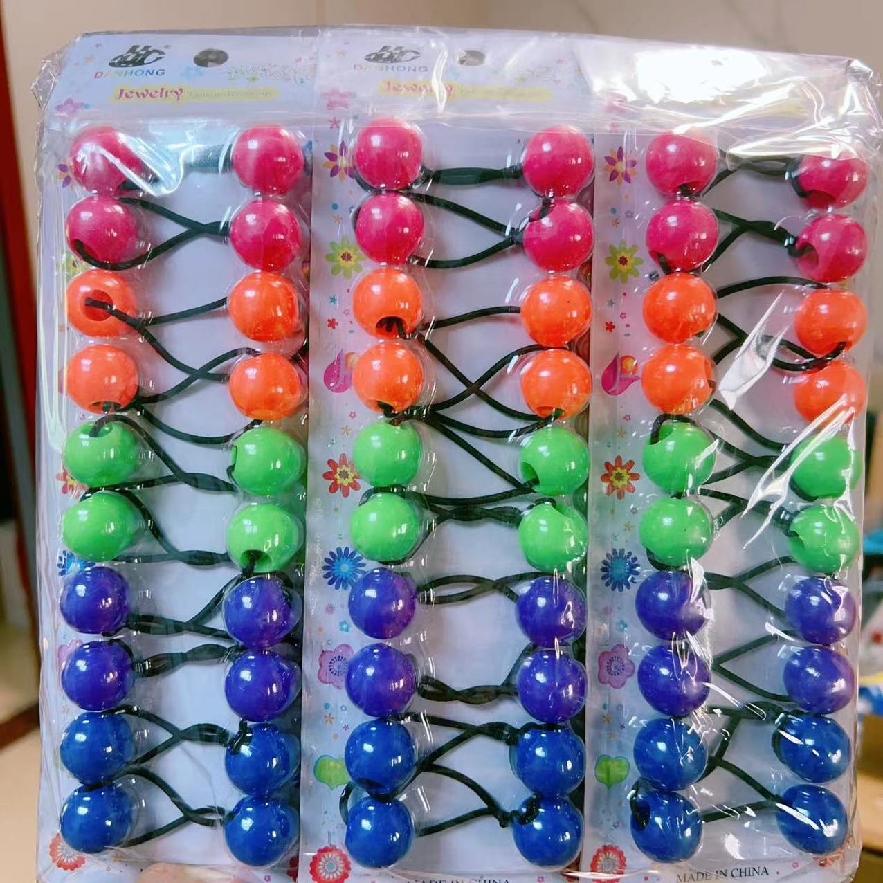 MYLULU 2024 hair big bead ponytail knocker ball kids hair ties little girls large hair bobbles ball for kids