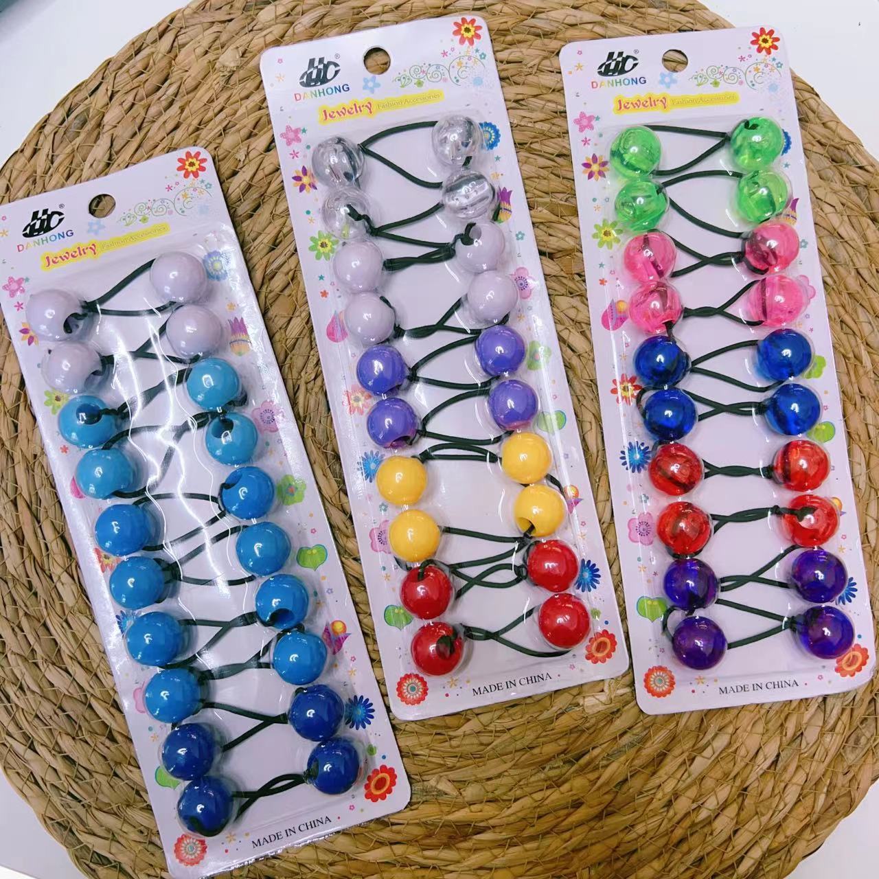 MYLULU 2024 hair big bead ponytail knocker ball kids hair ties little girls large hair bobbles ball for kids