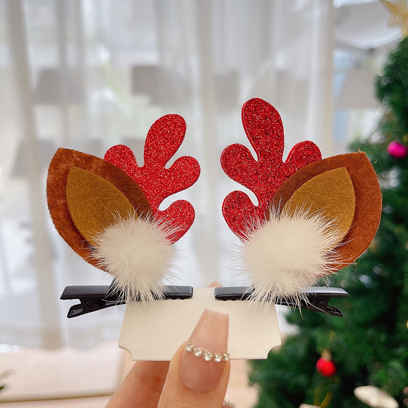 New Christmas Bowknot Hairpin Snowman Christmas Tree Duckbill Clip Children's Cute Hair Accessories Baby Girls